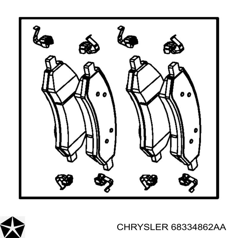 Гальмівні колодки Chrysler 68334862AA ціна, від 29.93 USD