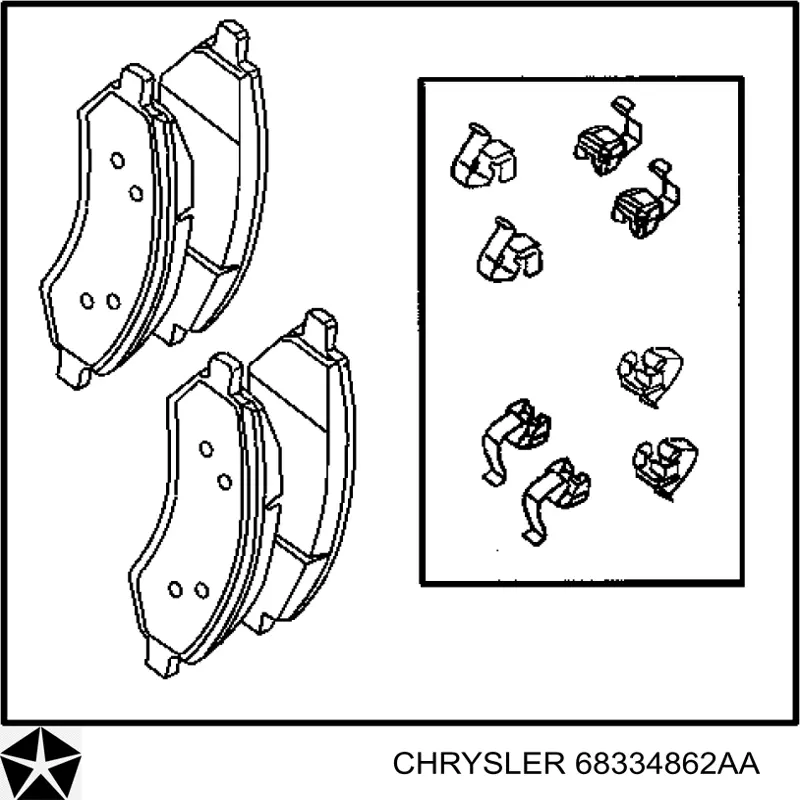 Гальмівні колодки Chrysler 5143350AB ціна, від 30.79 USD