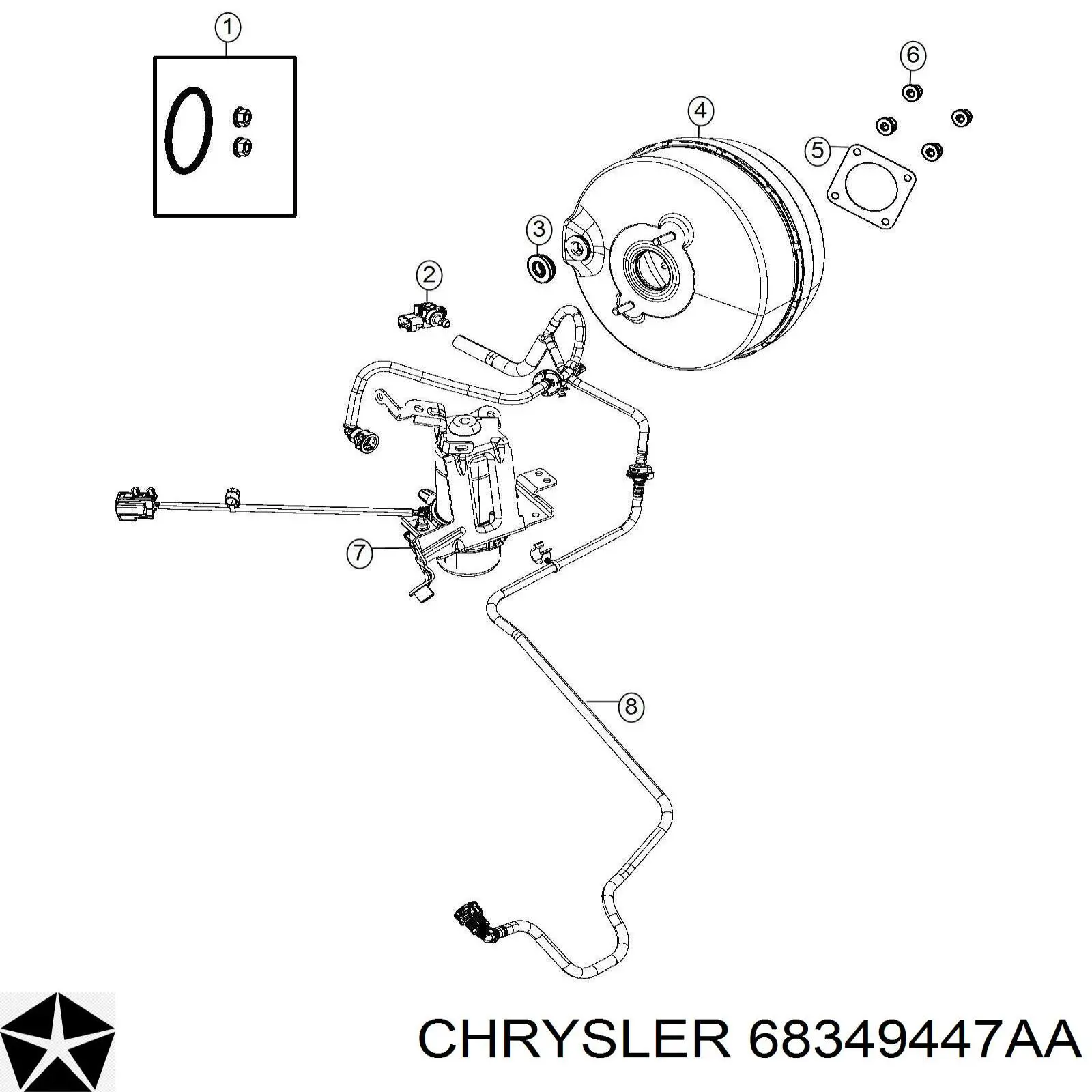 68308762AC Chrysler Підсилювач гальм вакуумний