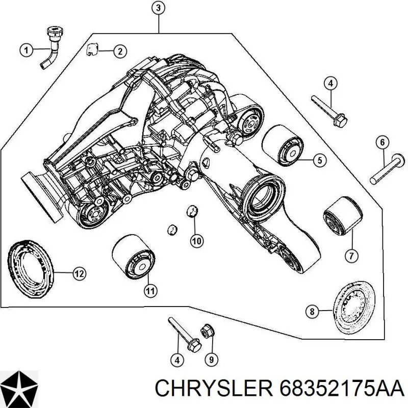 Редуктор колісний моста переднього Chrysler P68352175AA ціна, від 253.35 USD