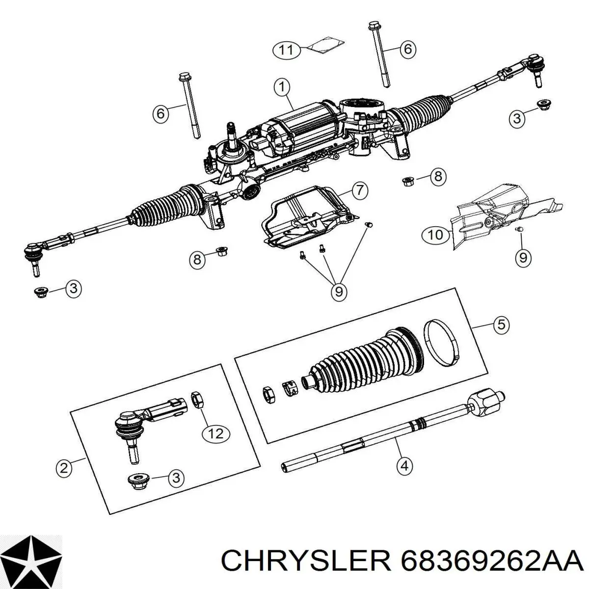 Купити RL154454AH Chrysler Рульова рейка