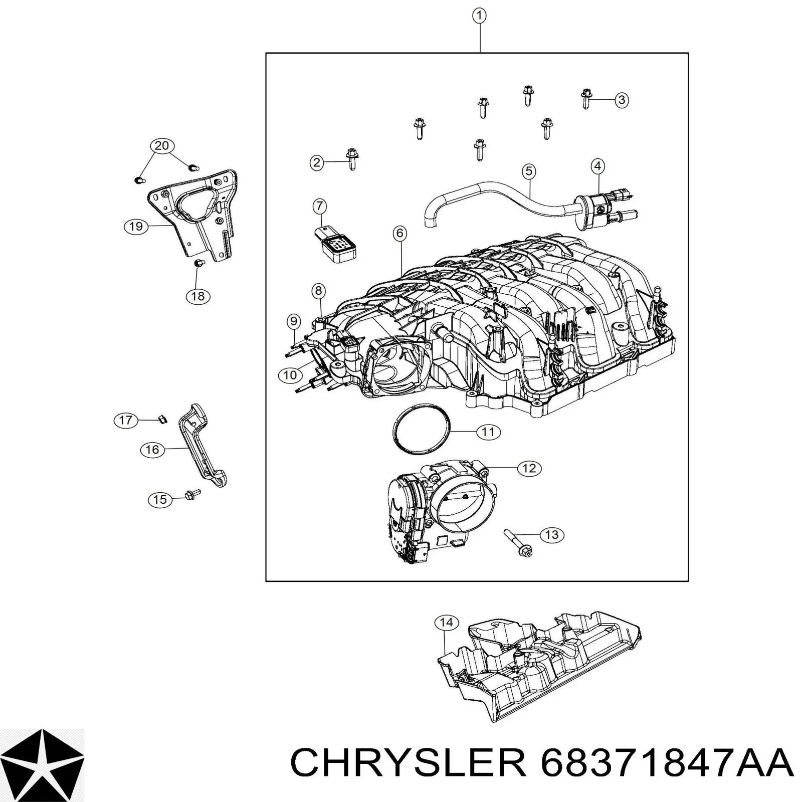 68371847AA Chrysler датчик тиску у впускному колекторі, map