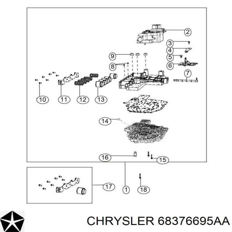  Chrysler 68376695AA ціна, від 337.18 USD