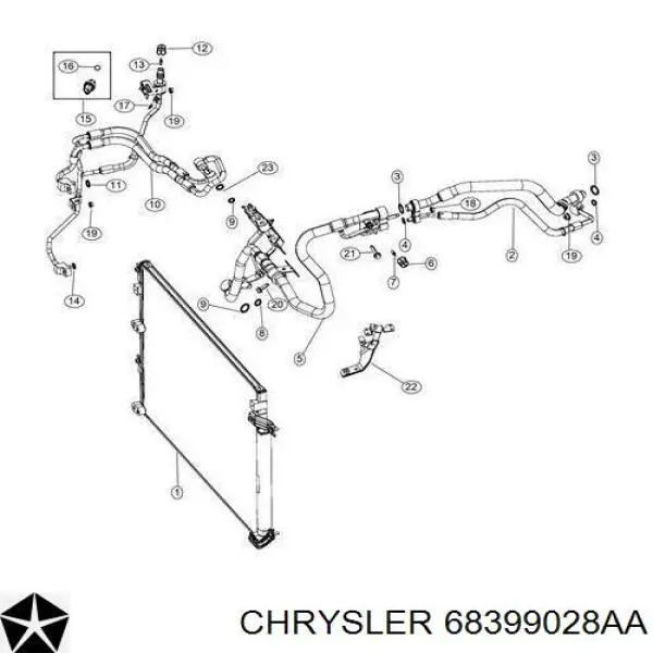 Радіатор кондиціонера K68399028AA Fiat/Alfa/Lancia