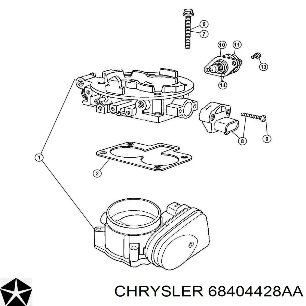 68404428AA Chrysler датчик положення дросельної заслінки (потенціометр)