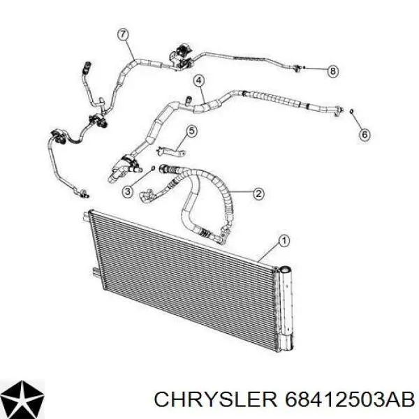68412503AB Chrysler Шланг кондиціонера, від радіатора до випарника