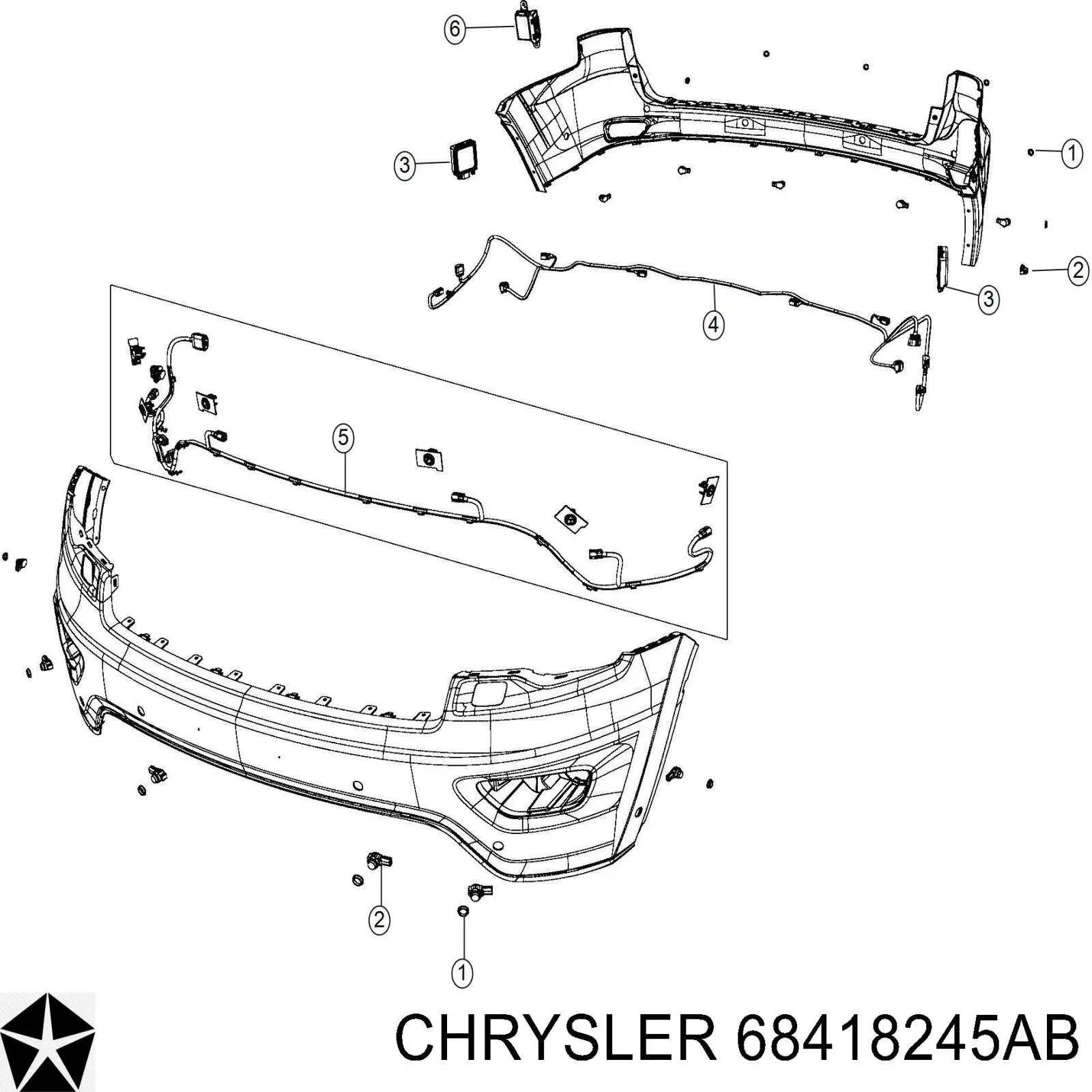 68418245AC Chrysler Датчик контролю мертвої зони, задній