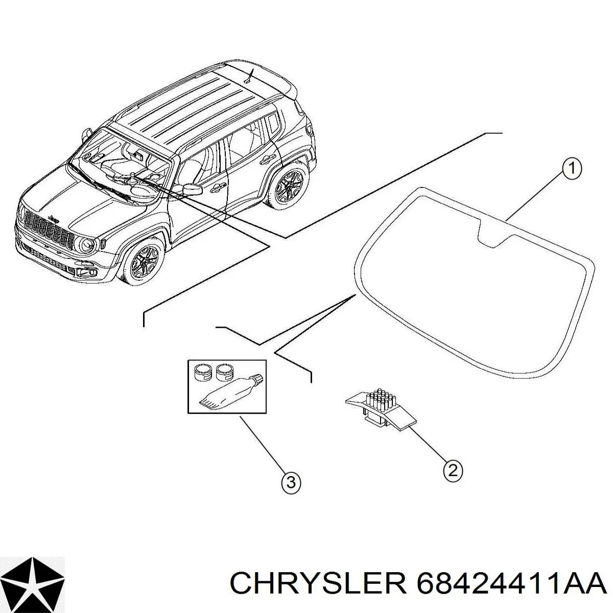 68424411AA Chrysler Автомобільне скло