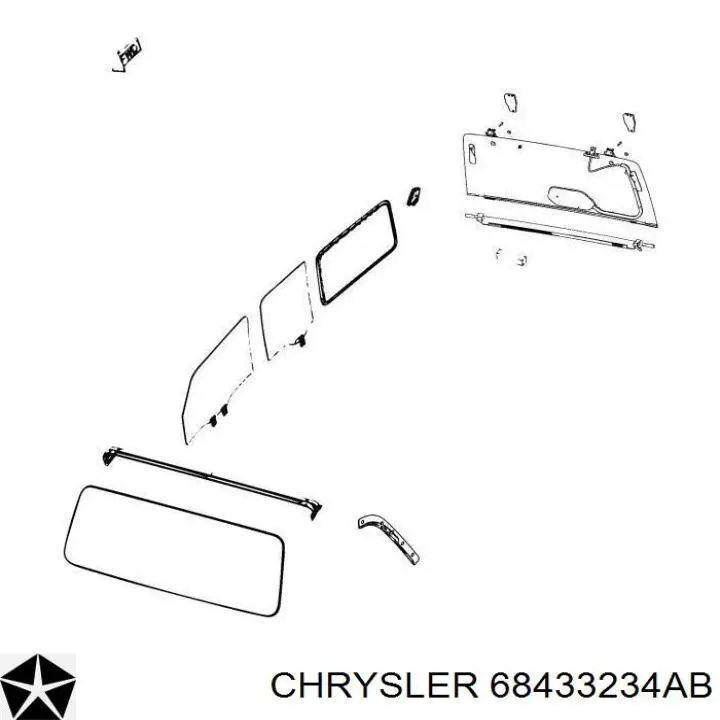 Автоскло Chrysler 68433234AB ціна, від 60.79 USD