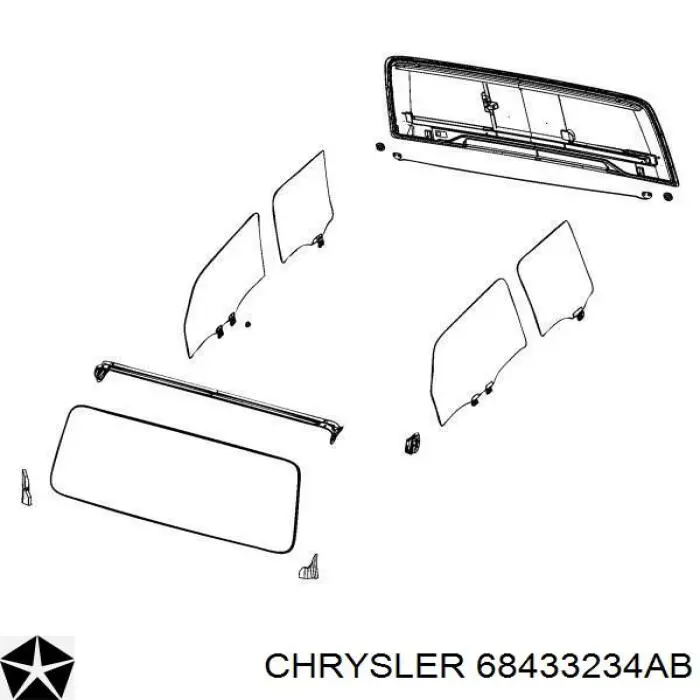 68433234AB Chrysler Автомобільне скло
