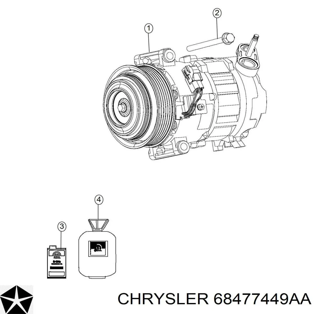Купити 68280720AA Chrysler Компресор кліматичної установки