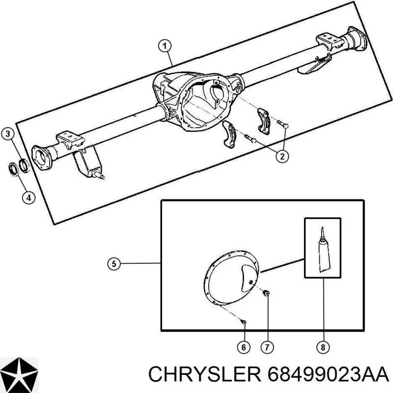 Підшипник піввісі заднього моста, зовнішній 68499023AA Chrysler