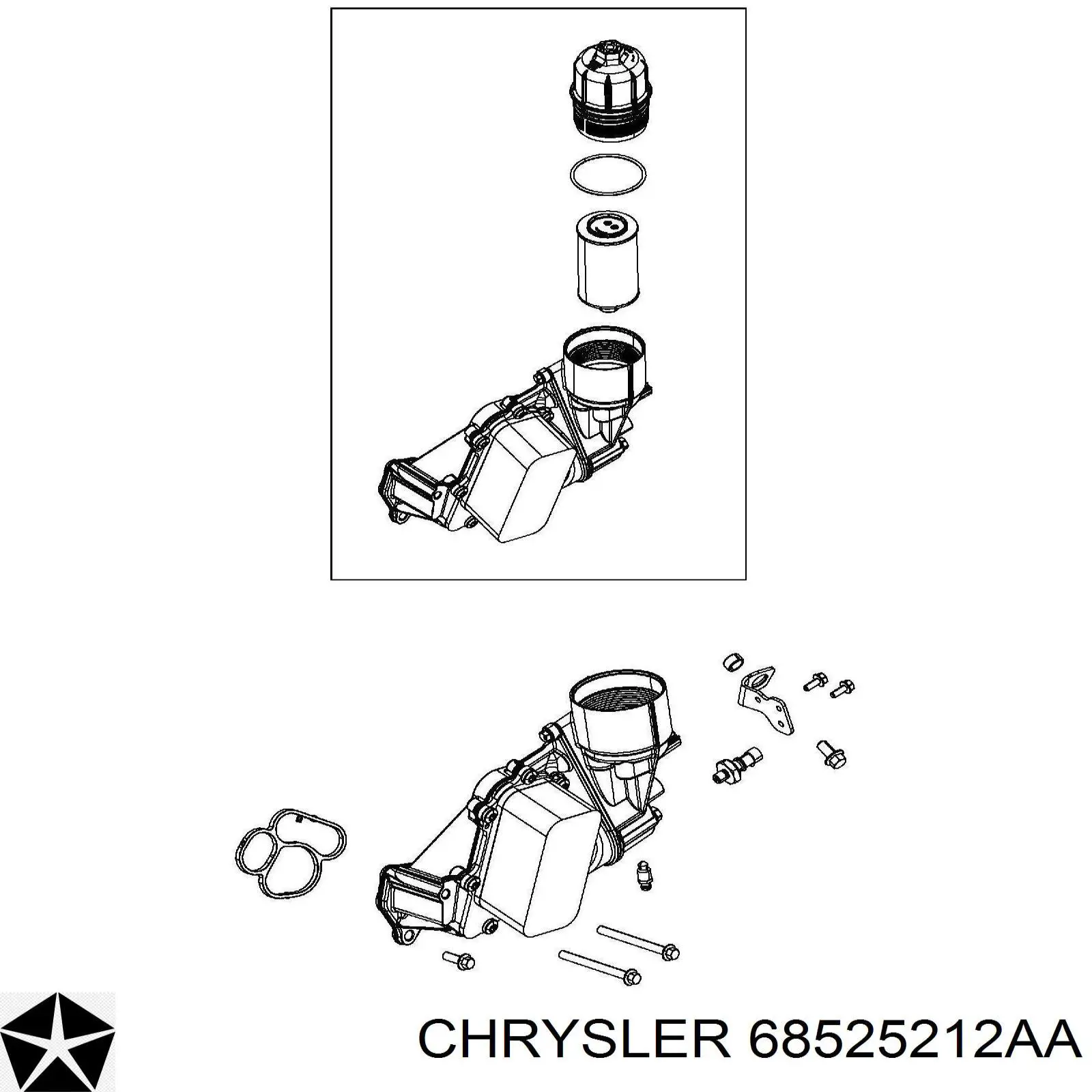 Купити 68211323AB Chrysler Корпус масляного фільтра