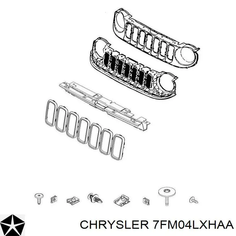 Кронштейн решітки радіатора Chrysler 7FM04LXHAA ціна, від 19.27 USD