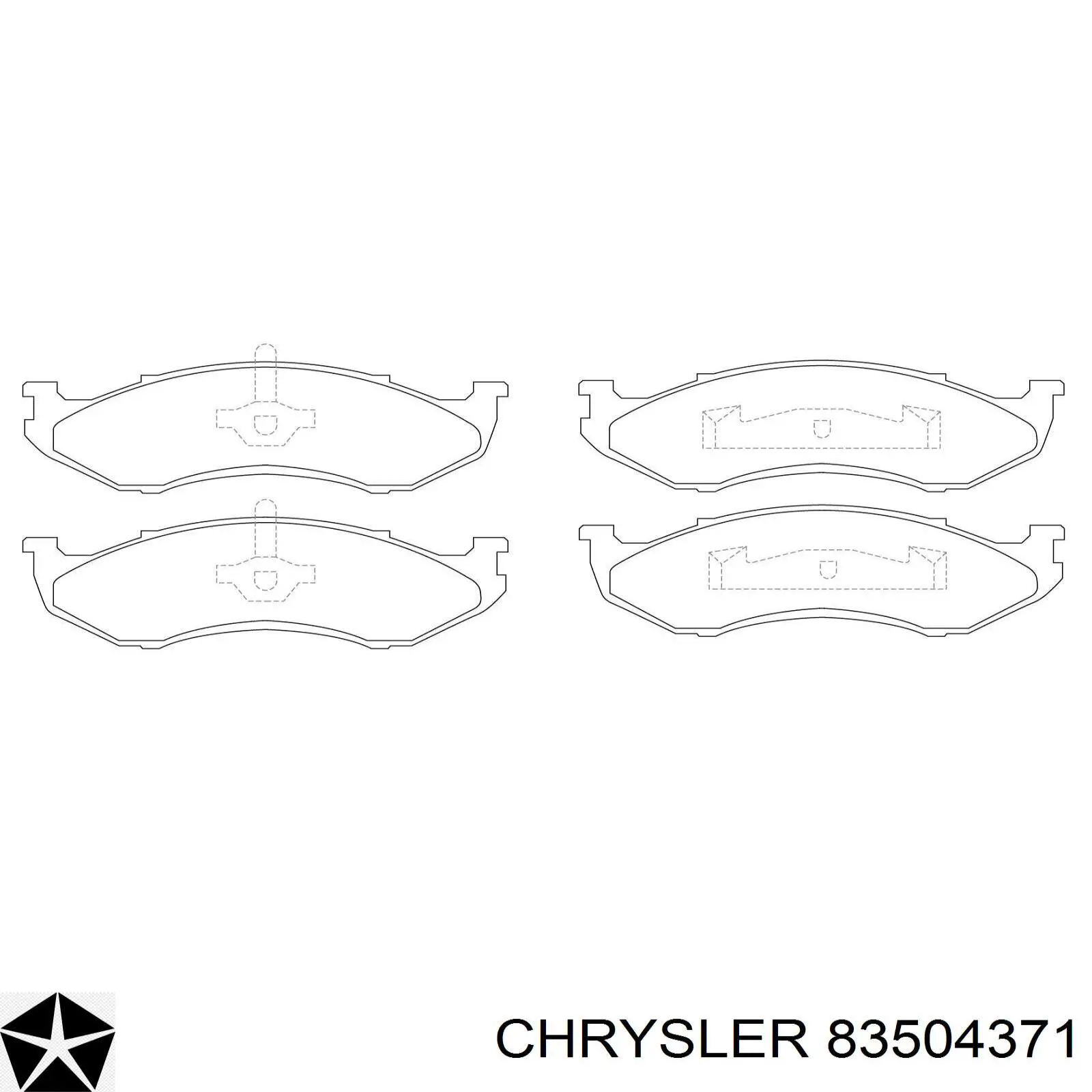 Колодки гальмівні передні, дискові 83504371 Chrysler