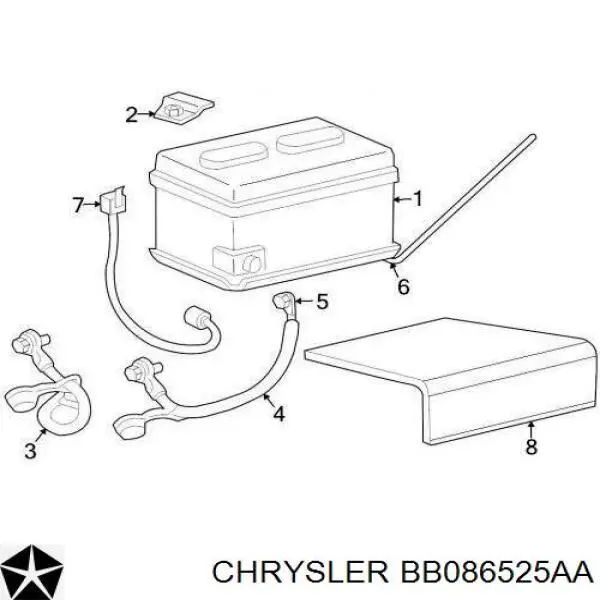 Акумуляторна батарея, АКБ BB086525AA Chrysler