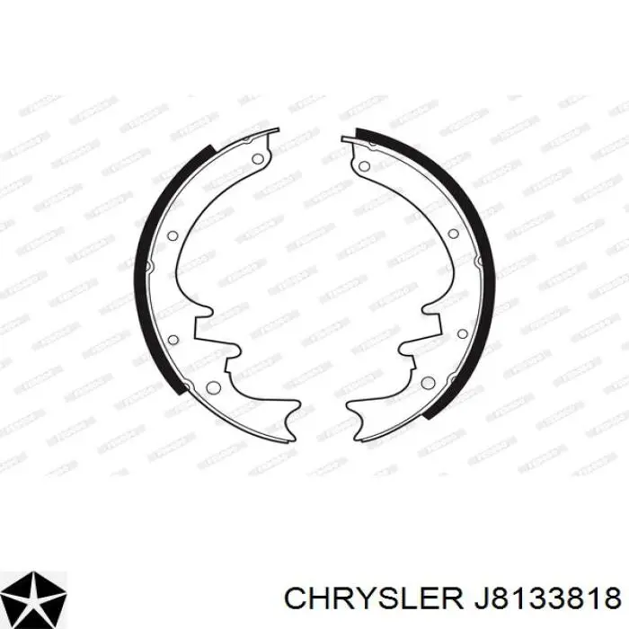 J8133818 Chrysler Колодки гальмівні задні, барабанні