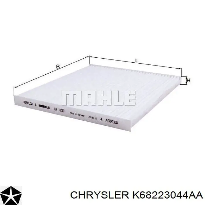 Купити K68223044AA Chrysler Фільтр салону вугільний