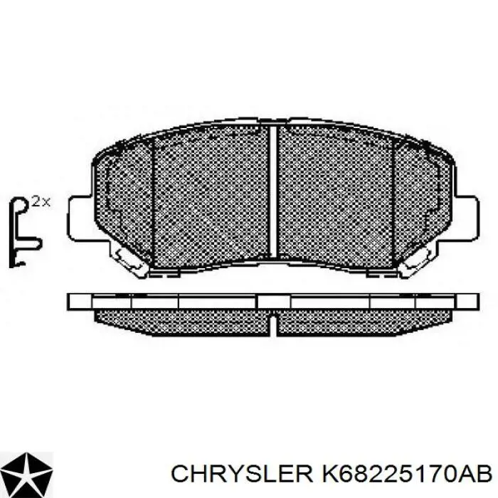 Гальмівні колодки Chrysler K68225170AB ціна, від 37.11 USD