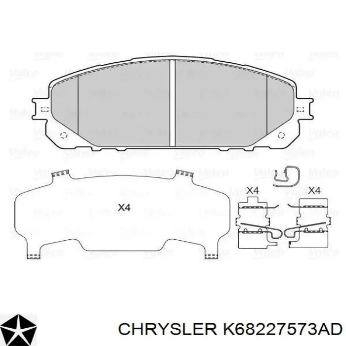 Купити K68227573AD Chrysler Колодки гальмівні передні, дискові