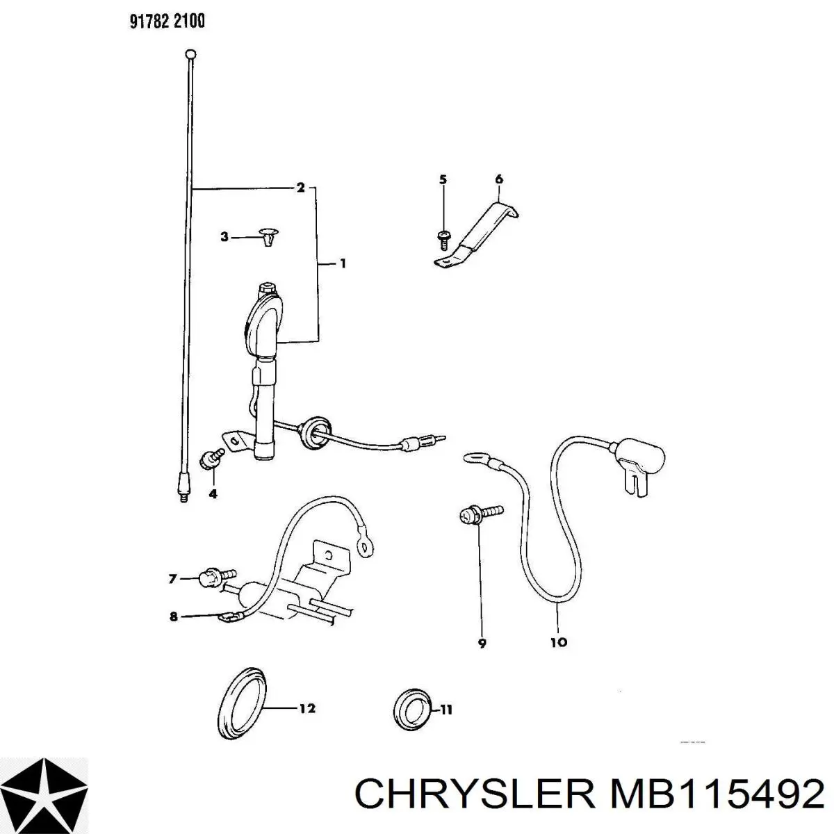 MB115492 Chrysler Кліпса термоізоляції капота