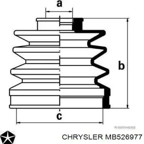 Пильник гранати внутрішній, передній півосі Chrysler MB526977 ціна, від 5.35 USD