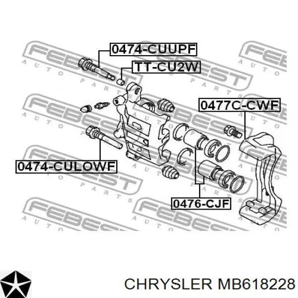 Направляюча супорту переднього, верхня MB618228 Chrysler