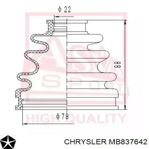 MB837642 Chrysler Привід лівий