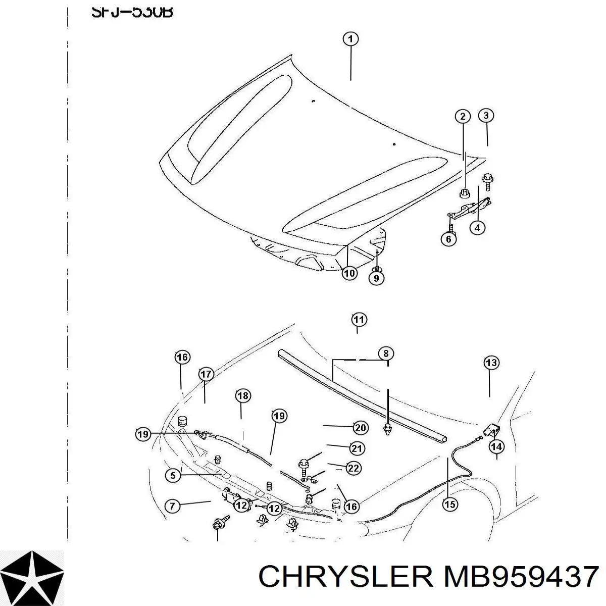 MB959437 Chrysler капот