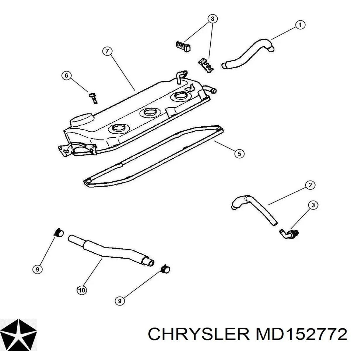 Клапан картерних газів Mitsubishi MD152772 ціна, від 9.33 USD