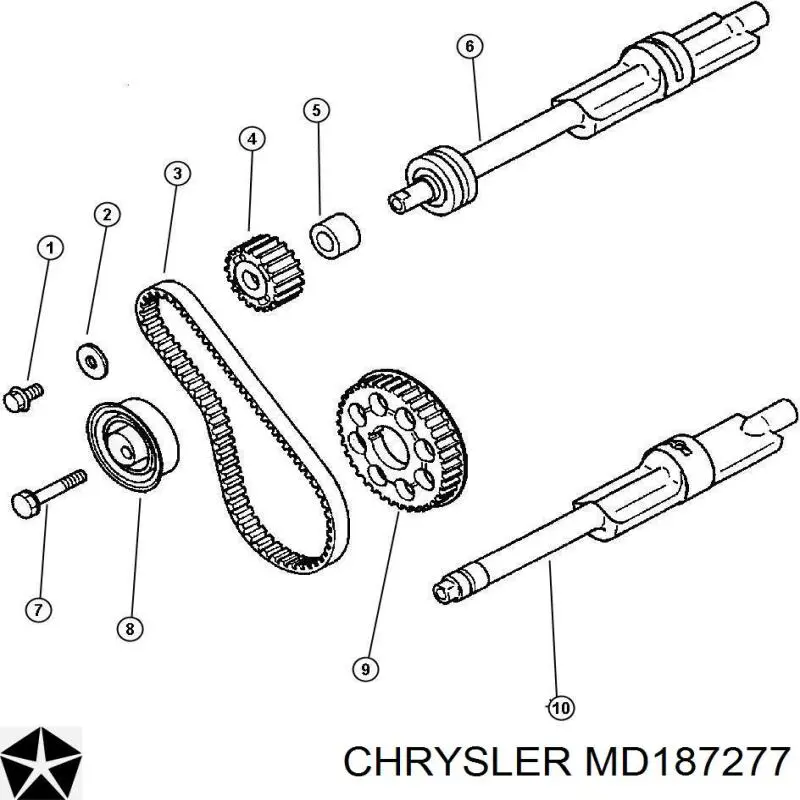 MD187277 Chrysler зірка-шестерня приводу коленвалу двигуна