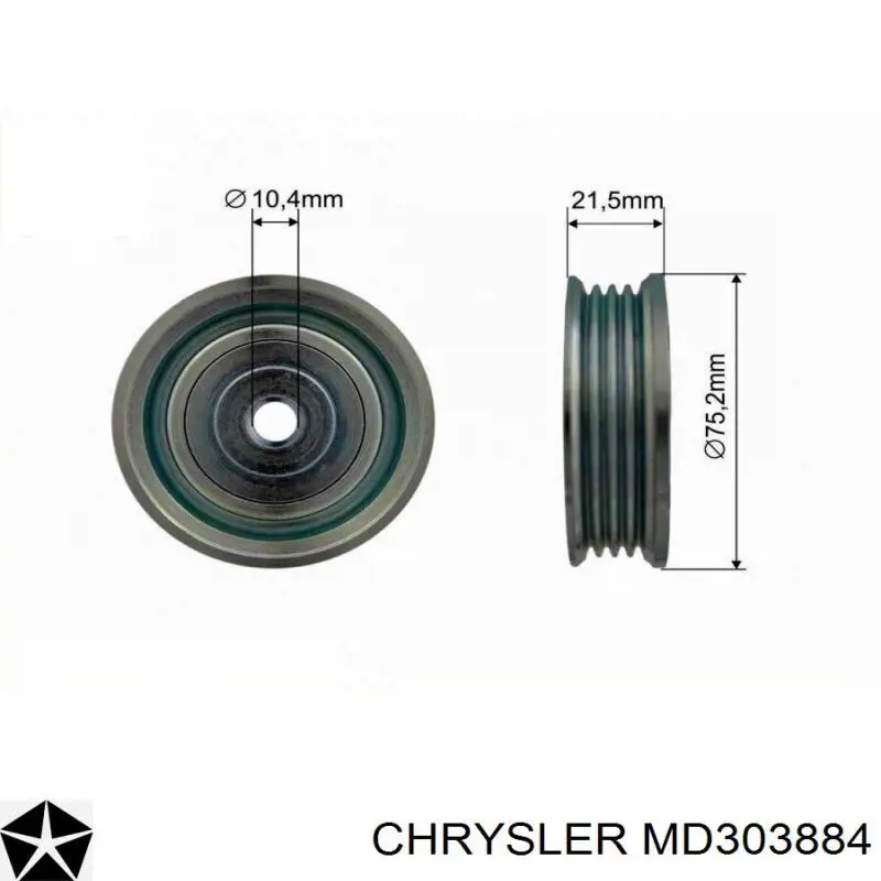 MD303884 Chrysler ролик натягувача приводного ременя