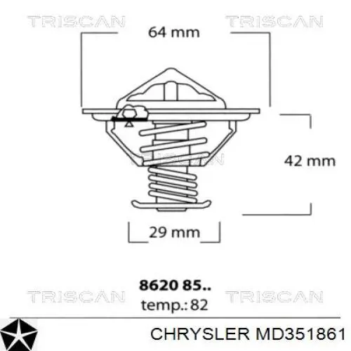 MD351861 Chrysler термостат
