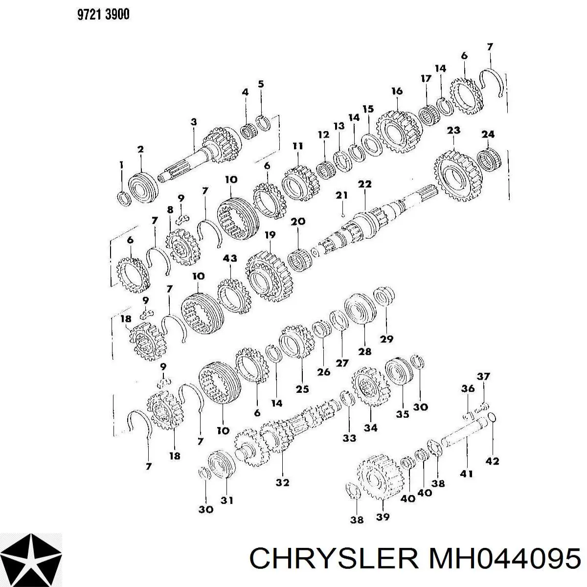 MH044095 Chrysler підшипник первинного валу коробки