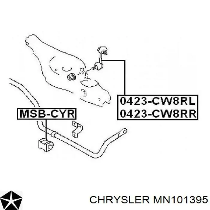 MN101395 Chrysler втулка стабілізатора заднього