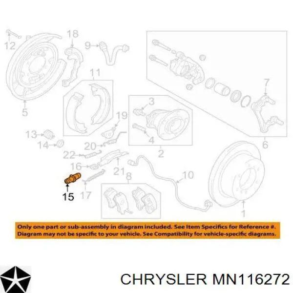Купити MN116272 Chrysler Розтискний механізм колодок гальма стоянки