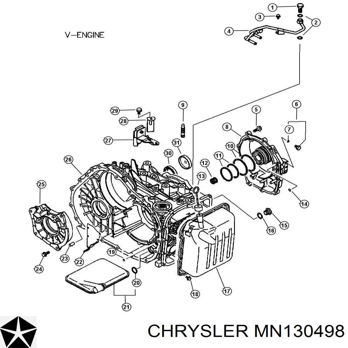 MN130498 Chrysler Сальник півосі переднього моста, правої