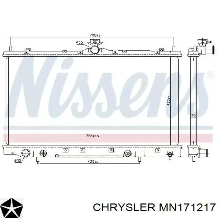 Радіатор основний Chrysler MN171217 ціна, від 101.35 USD
