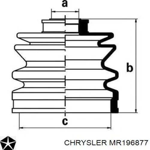 MR196877 Chrysler Пильник ШРКШ внутрішній, передній півосі