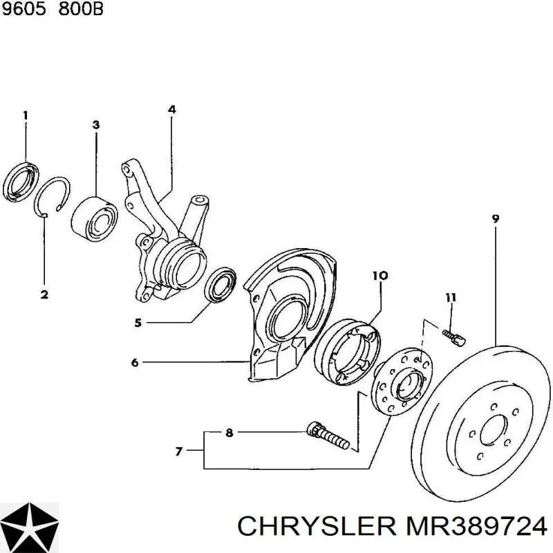 MR389724 Chrysler Гальмо дискове переднє