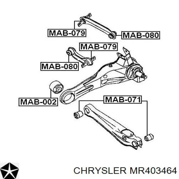 Сайлентблок заднього поперечного важеля MR403464 Chrysler