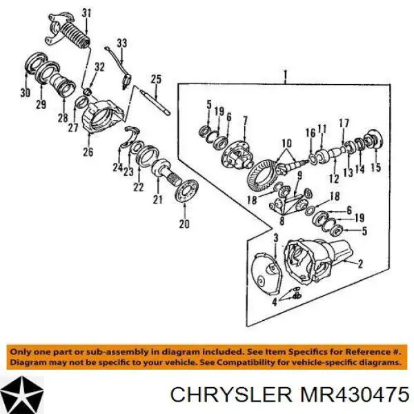 MR430475 Chrysler Підшипник диференціалу переднього моста