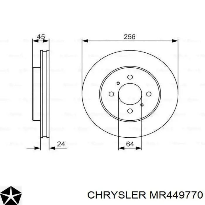 MR449770 Chrysler диск гальмівний передній