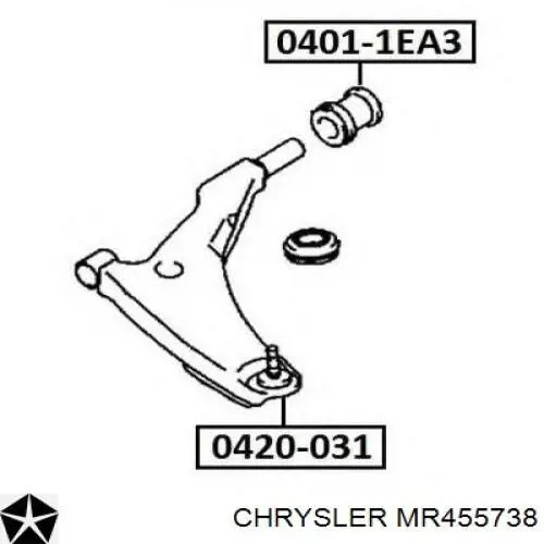 Важіль передньої підвіски нижній, правий MR455738 Chrysler