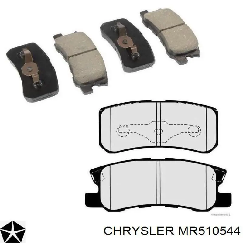Задні гальмівні колодки MR510544 Chrysler