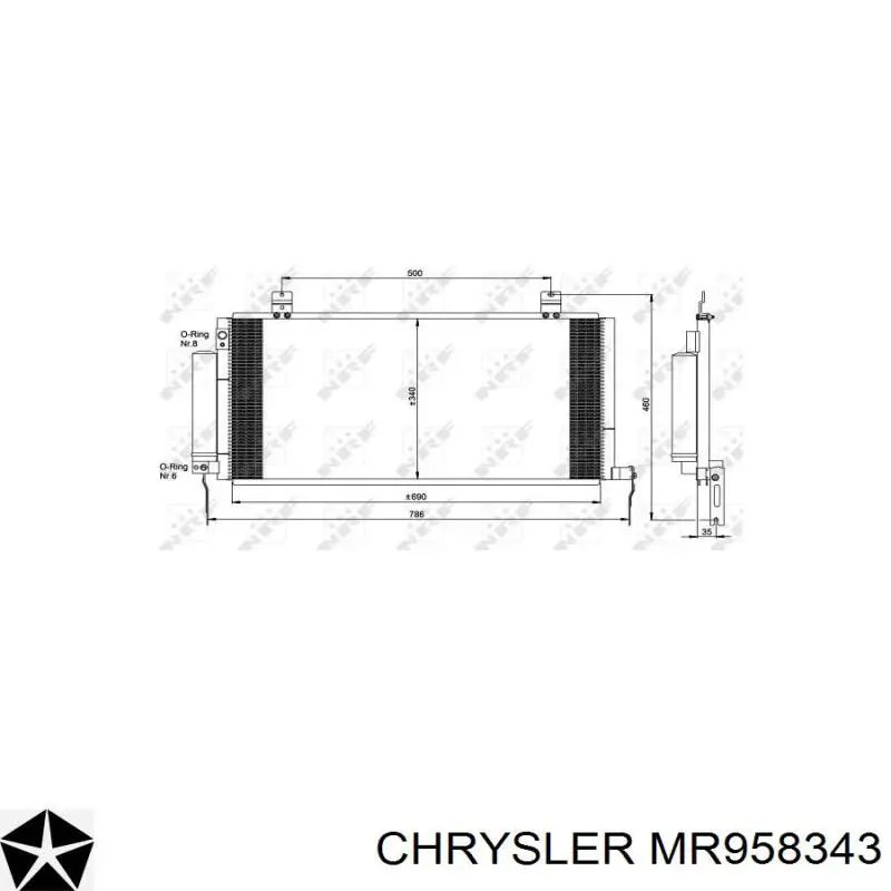 Конденсатор кондиціонера Chrysler MR958343 ціна, від 72.85 USD