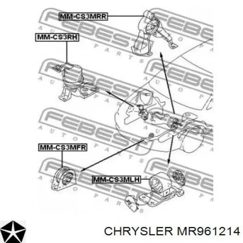MR961214 Chrysler Задня подушка двигуна