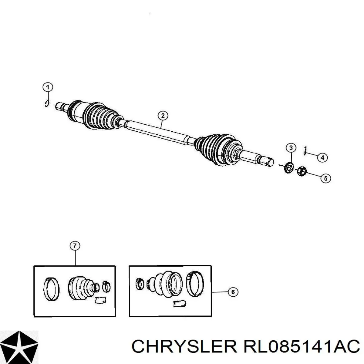 Купити 05085141AC Chrysler Піввісь задня, ліва