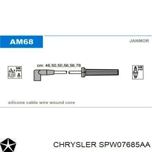 Дріт високовольтний, комплект SPW07685AA Chrysler