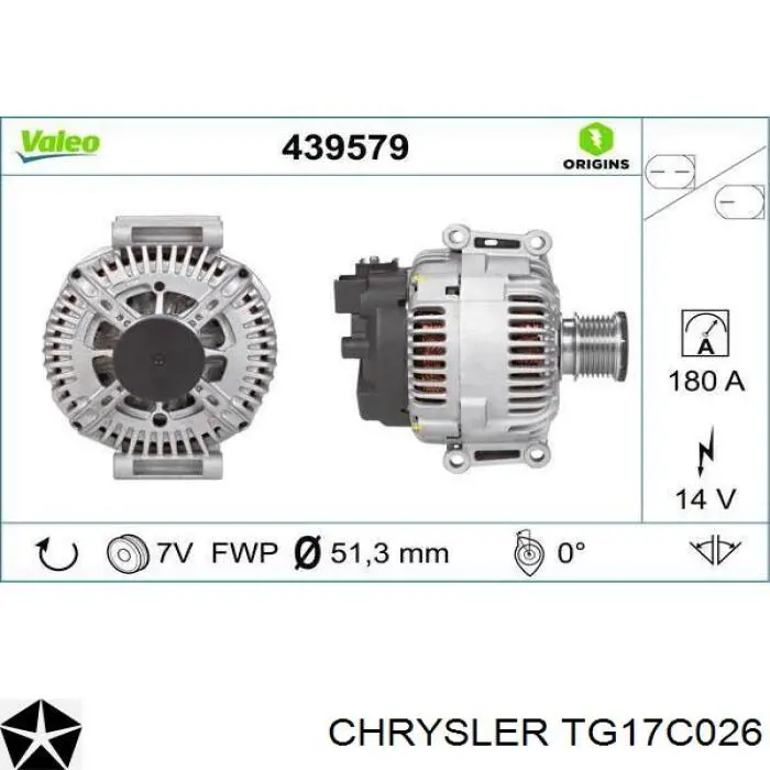 04896808AC Chrysler Авто генератор